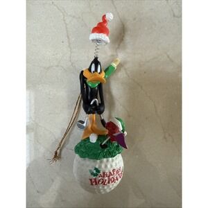 Looney Tunes Daffy Duck Happy Holidays Golf Ball Christmas Tree Ornament‎ Trevco